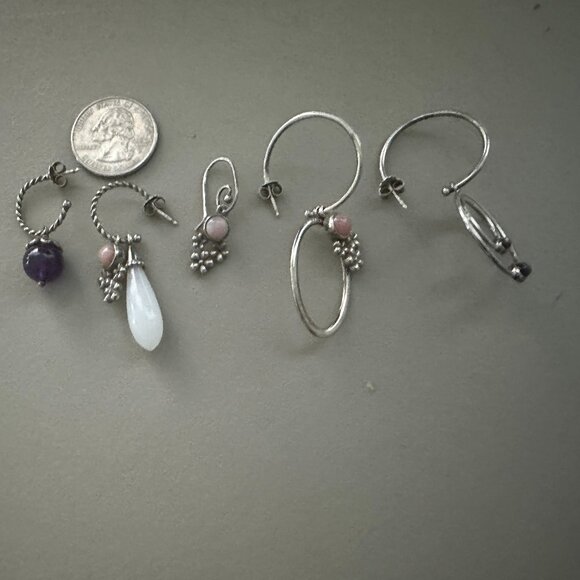 Authentic Pandora COMPOSE Whispers Sterling Silver Hoops - EUC (No Posts) - Picture 8 of 9